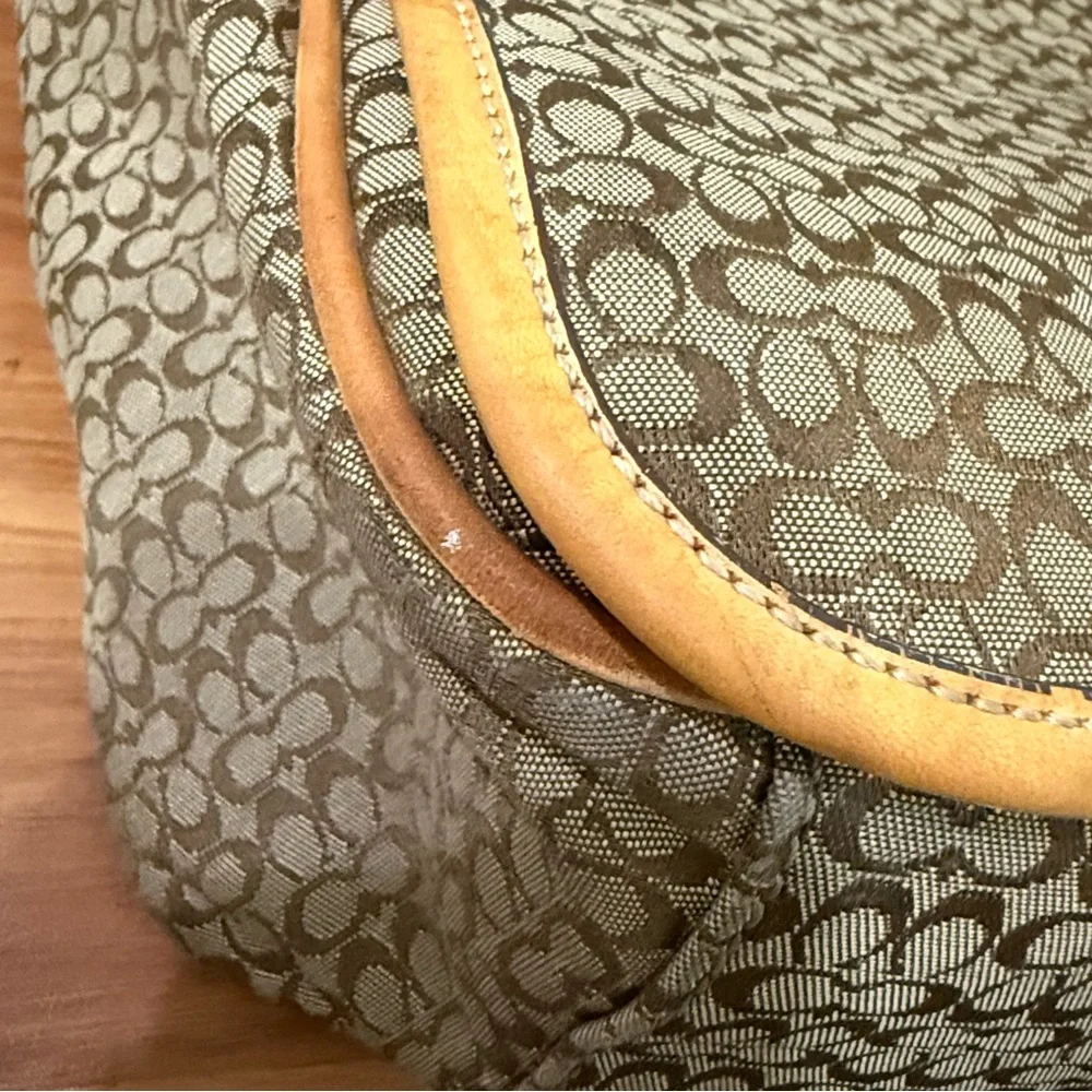 Vintage Y2K COACH F77004 Brown Signature Hudson Commuter Messenger Laptop Bag